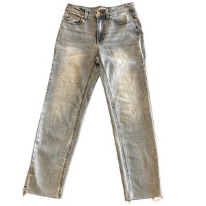 OAT NEW YORK Straight Leg Frayed Hem Jeans, Size 26.